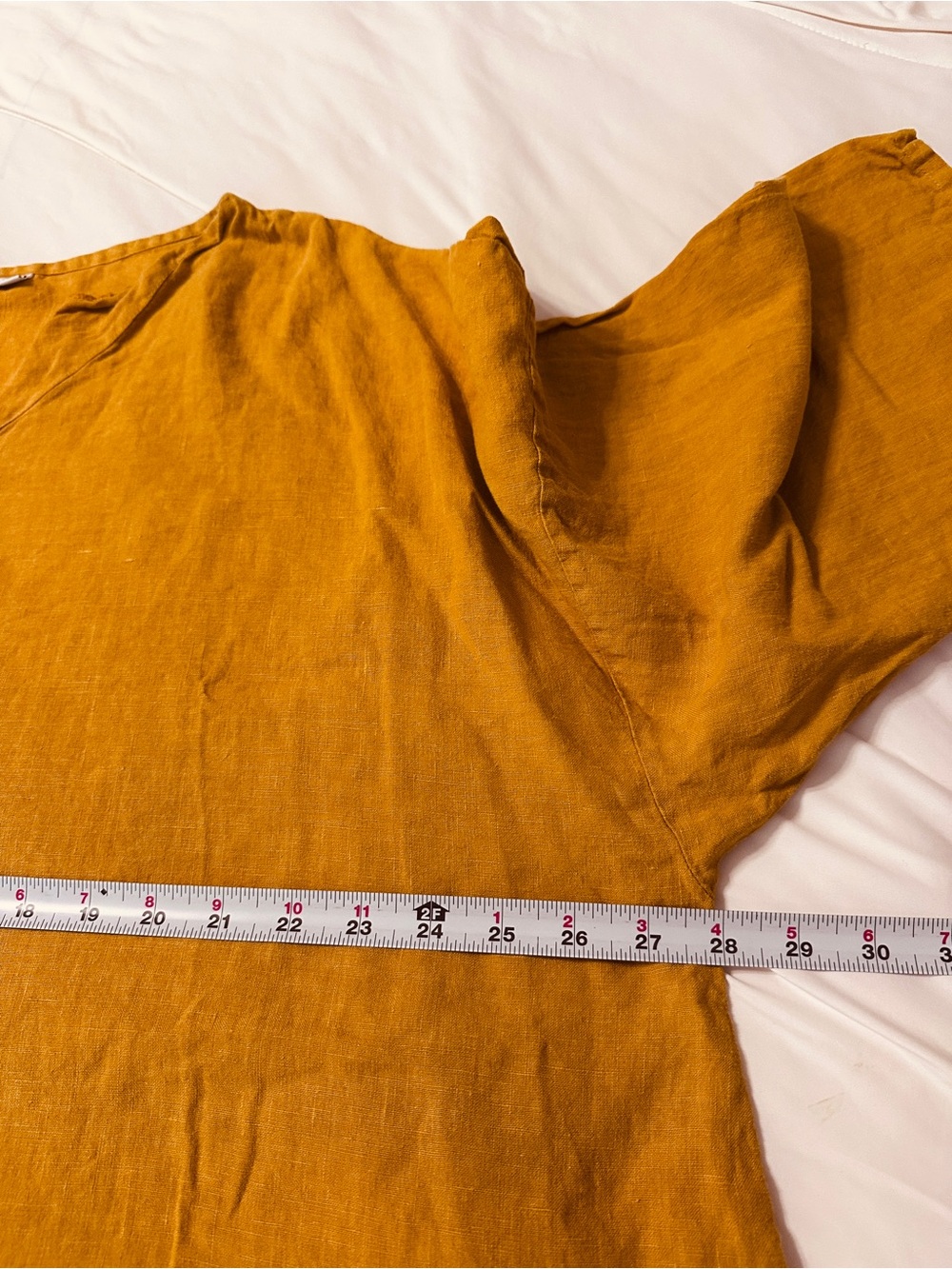 Bryn Walker Mustard Linen V-Neck Relaxed Top-Kangaroo Pocket-Size XL (estimated) - Picture 8 of 8